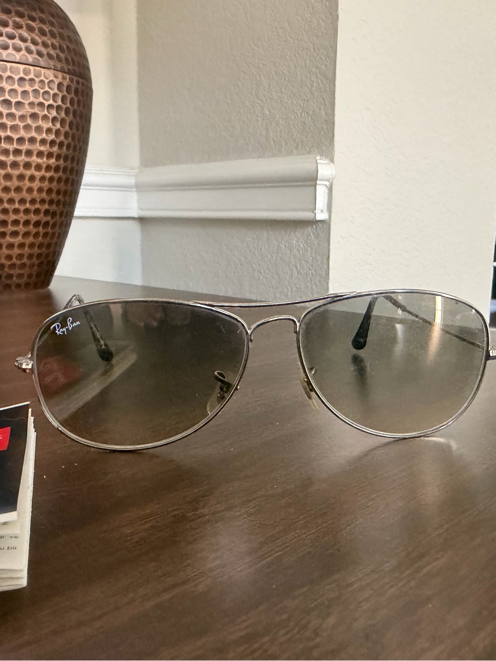 Ray-Ban Cockpit Silver Aviator Sunglasses with Gray Gradient Lenses